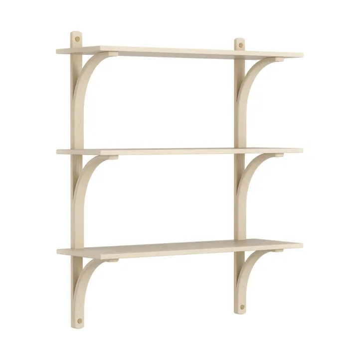 Levi hylla 3 hyllplan - Naturlackerad ask-mässing, 90 cm - Swedese