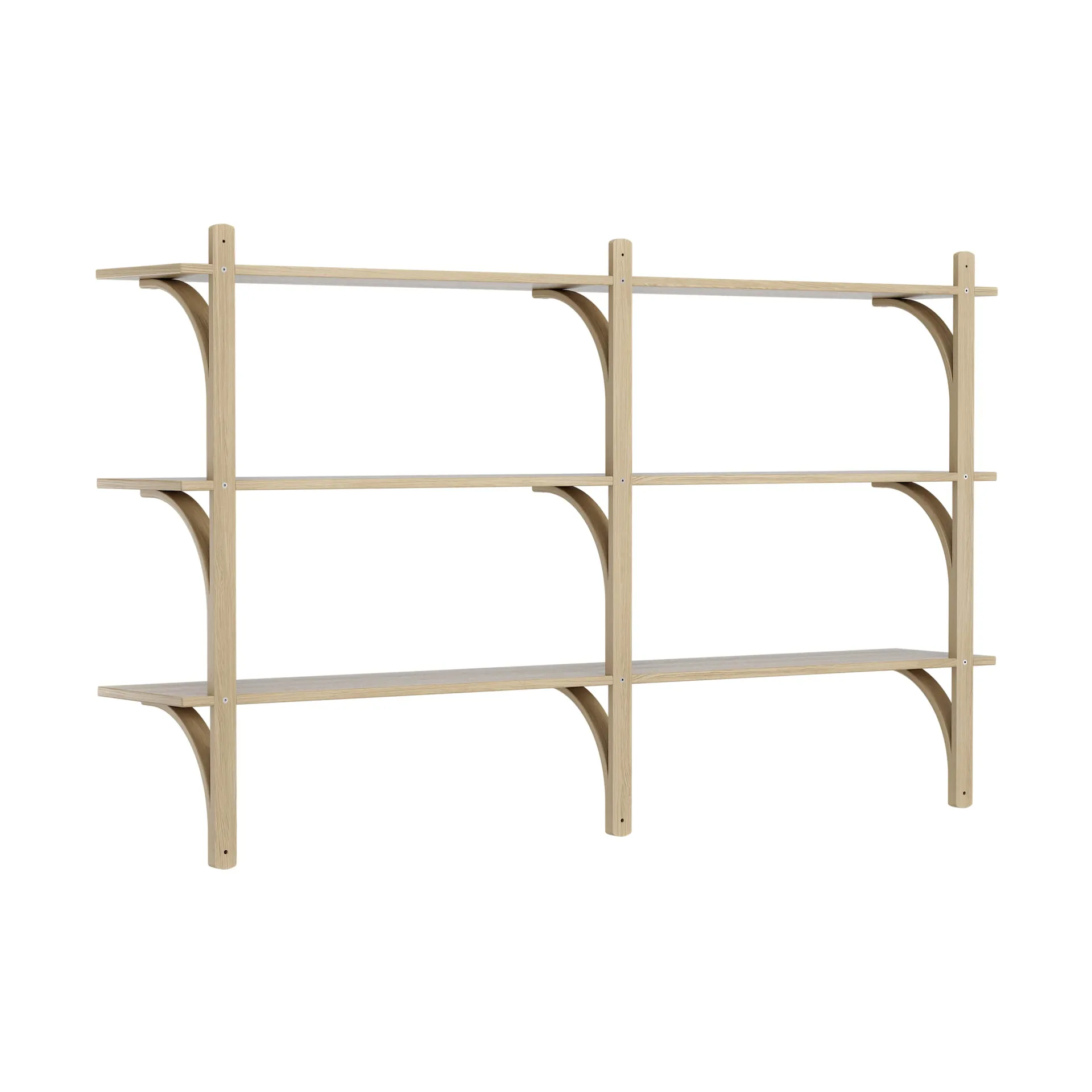 Levi hylla 3 hyllplan, Naturlackerad ek-aluminium, 180 cm Swedese