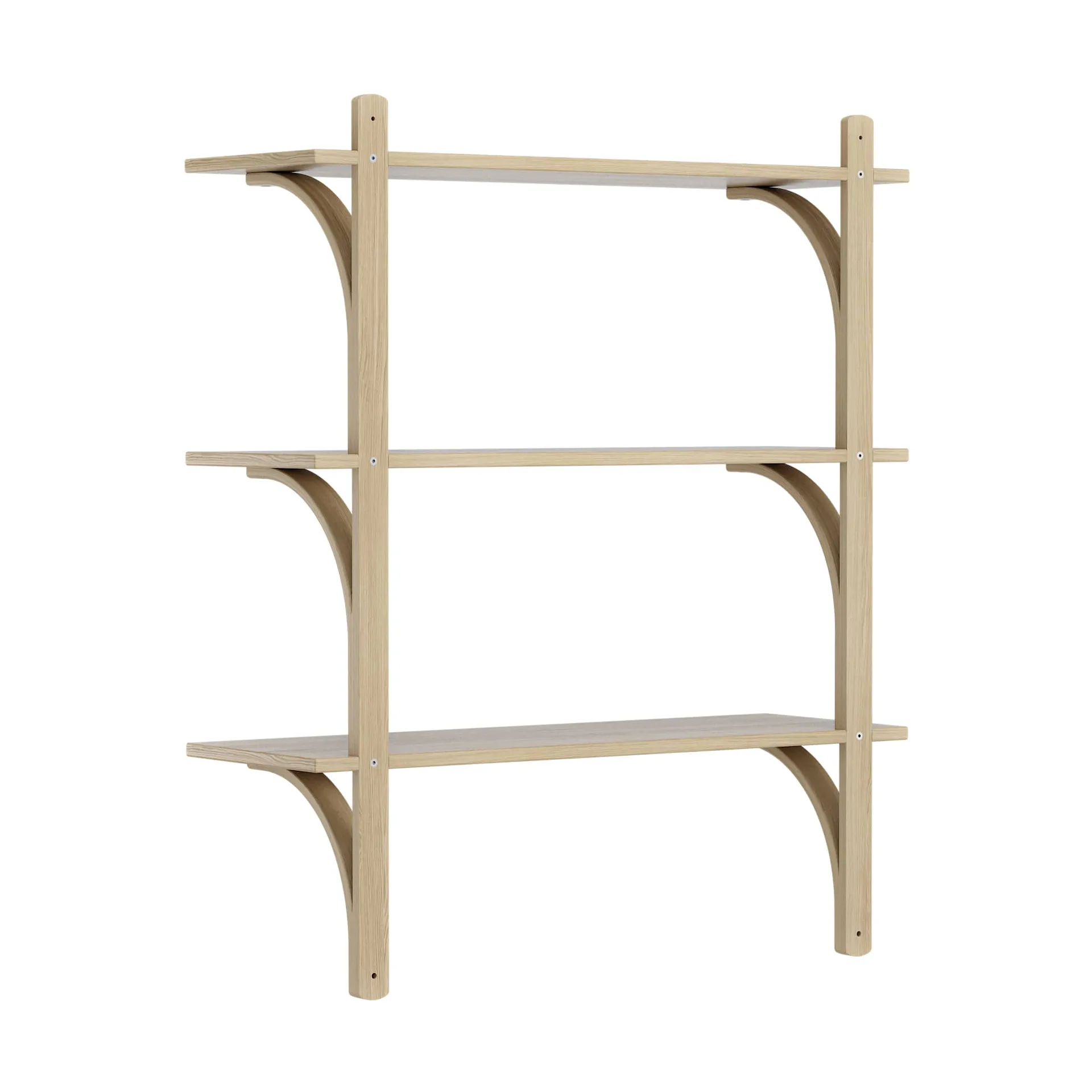 Levi hylla 3 hyllplan, Naturlackerad ek-aluminium, 90 cm Swedese