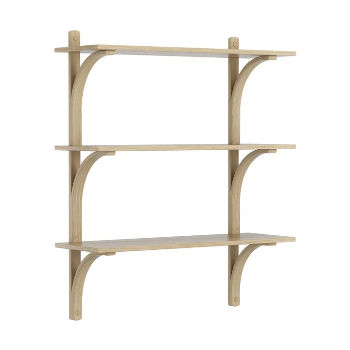Levi hylla 3 hyllplan - Naturlackerad ek-mässing, 90 cm - Swedese