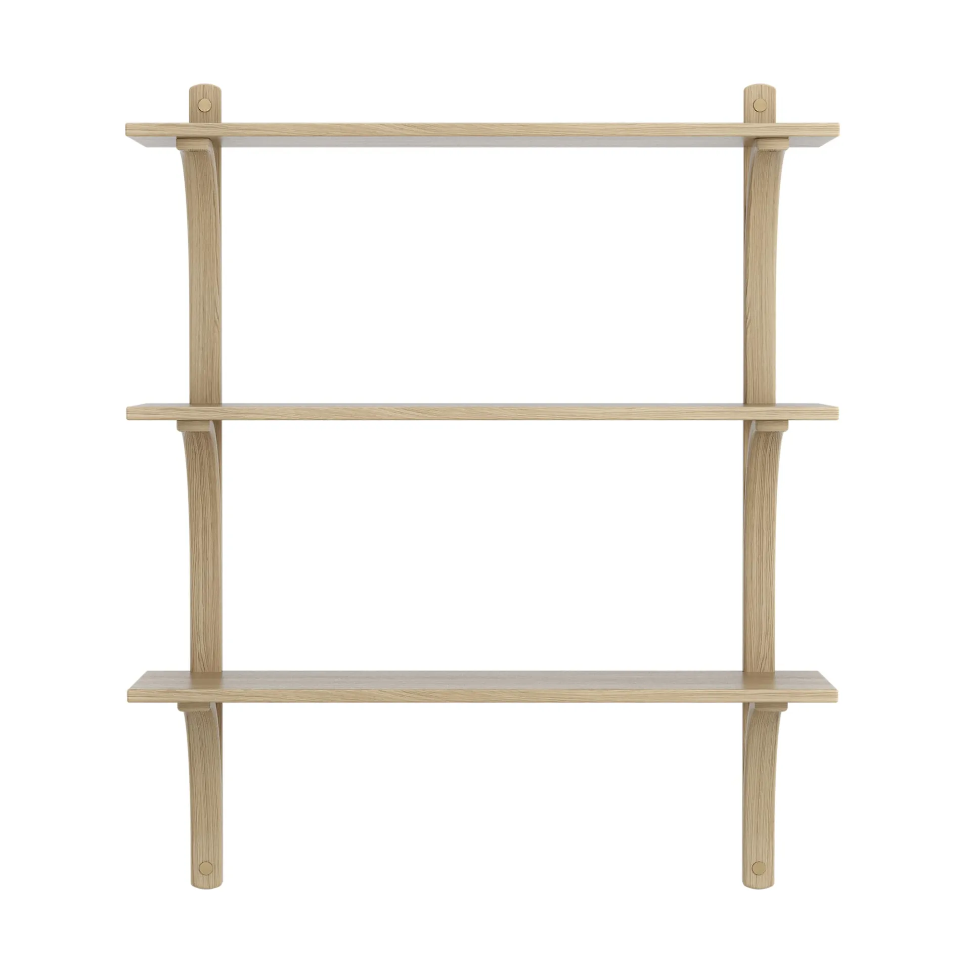 Levi hylla 3 hyllplan, Naturlackerad ek-mässing, 90 cm Swedese