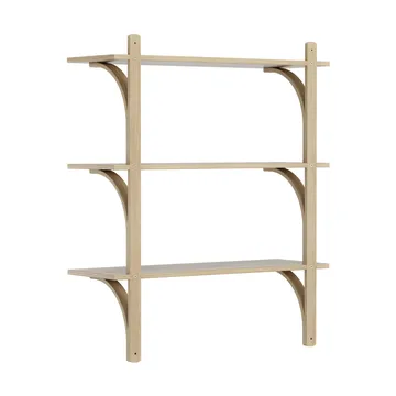 Levi hylla 3 hyllplan - Naturlackerad ek-mässing, 90 cm - Swedese
