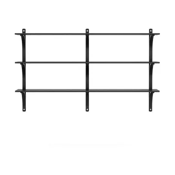 Levi hylla 3 hyllplan - Svartlaserad ask-aluminium, 180 cm - Swedese