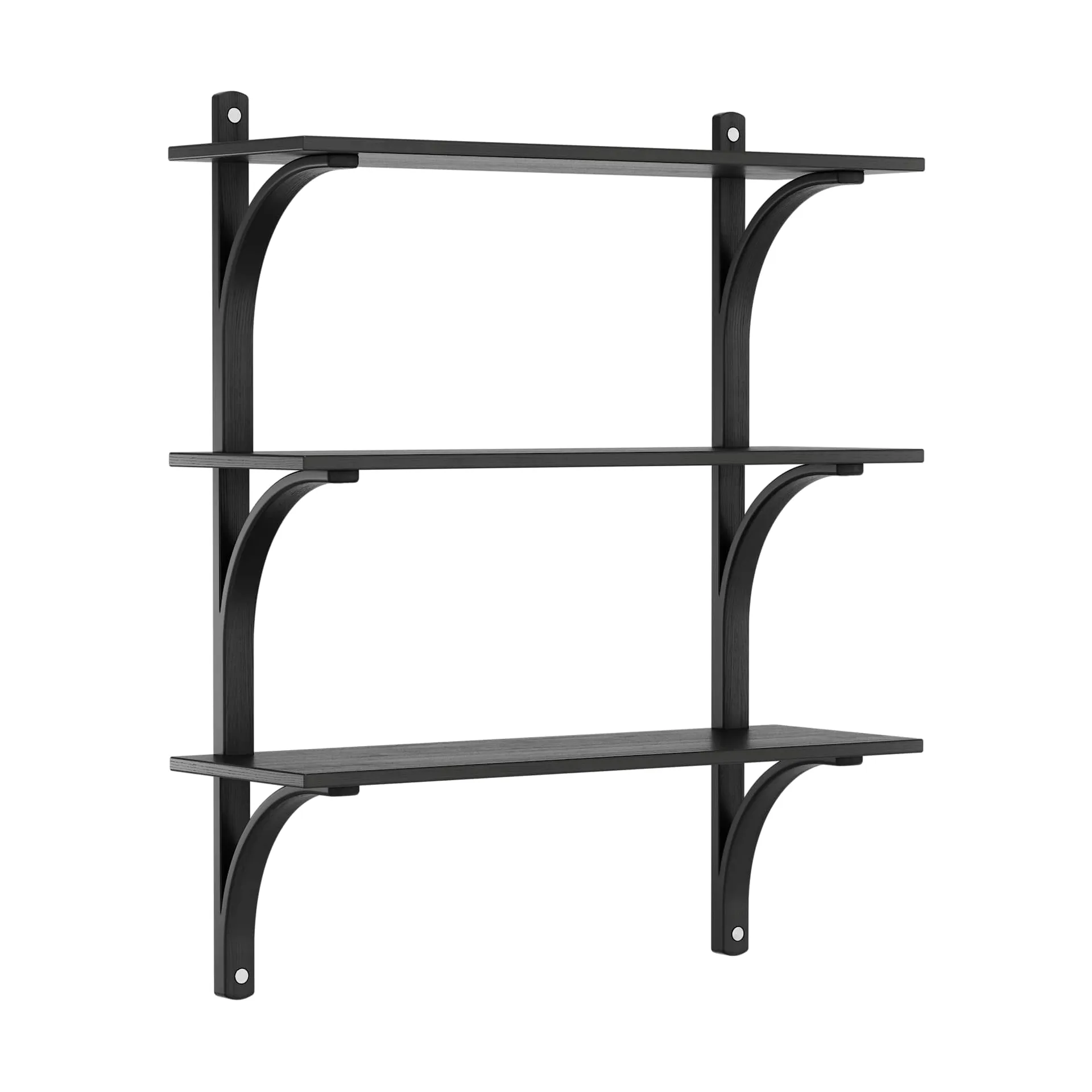 Levi hylla 3 hyllplan, Svartlaserad ask-aluminium, 90 cm Swedese
