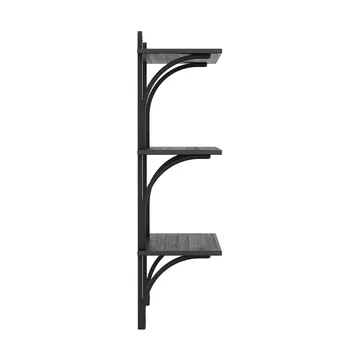 Levi hylla 3 hyllplan - Svartlaserad ask-aluminium, 90 cm - Swedese