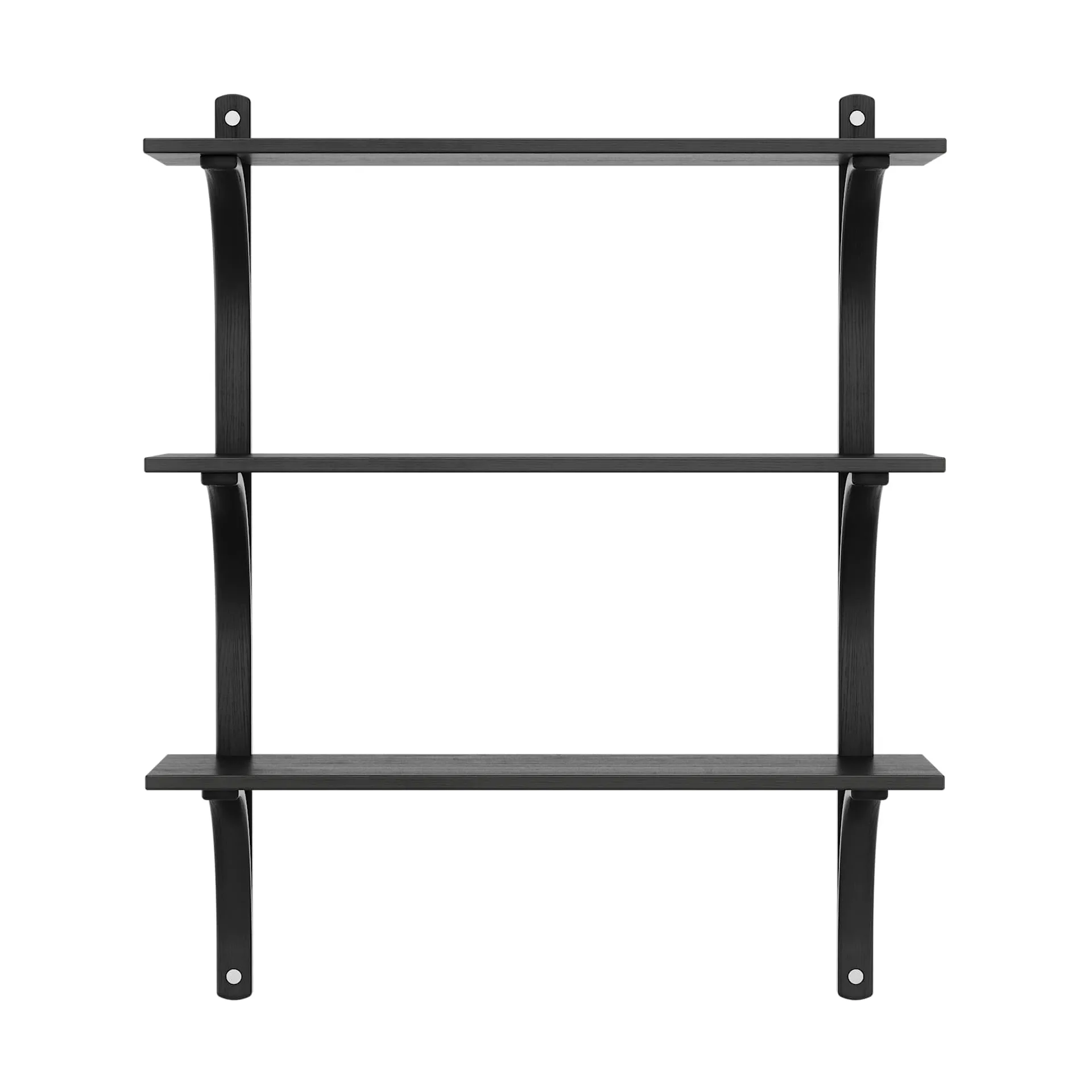Levi hylla 3 hyllplan, Svartlaserad ask-aluminium, 90 cm Swedese