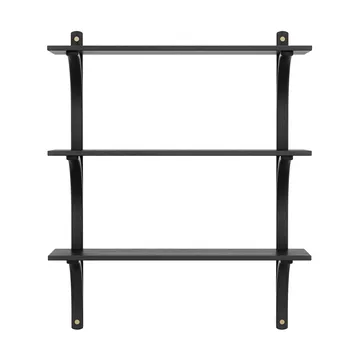 Levi hylla 3 hyllplan - Svartlaserad ask-mässing, 90 cm - Swedese