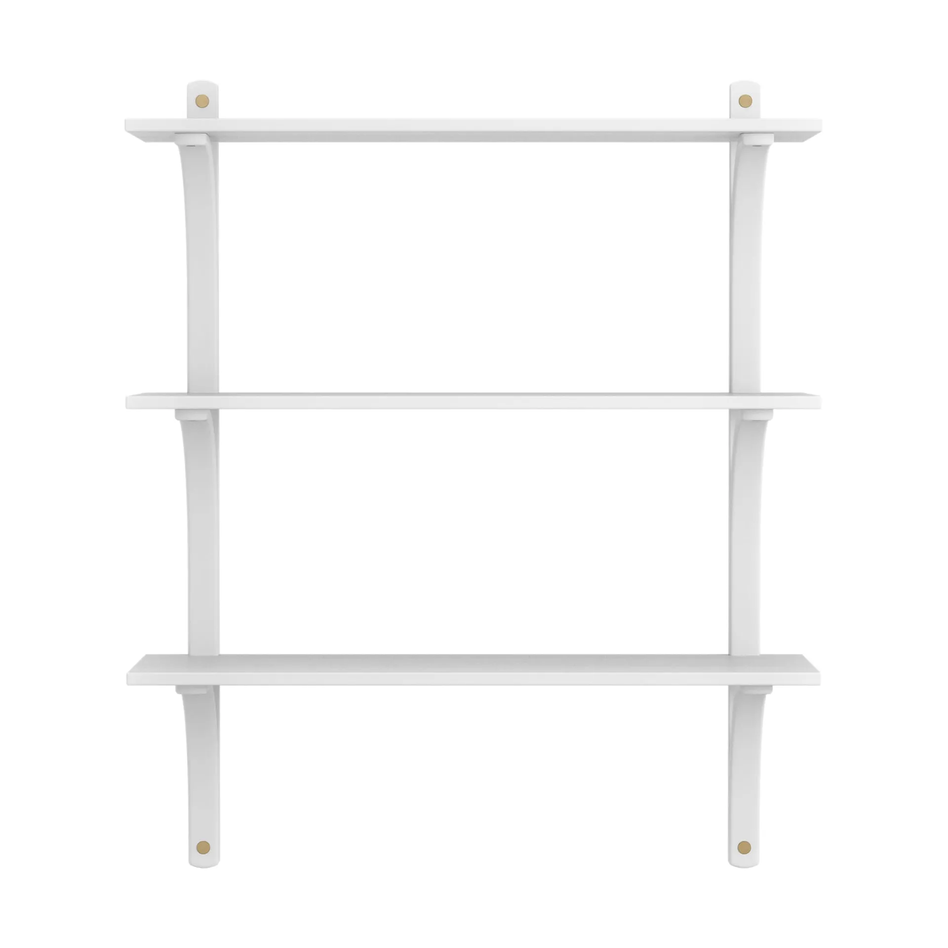 Levi hylla 3 hyllplan, Vitlaserad ask-mässing, 90 cm Swedese