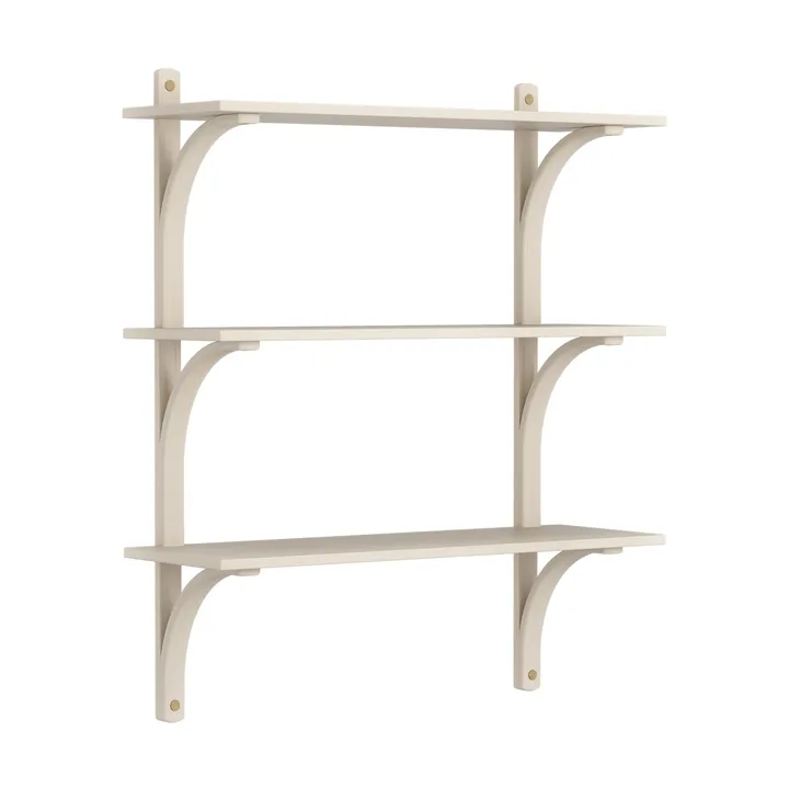 Levi hylla 3 hyllplan - Vitpigmenterad ask-mässing, 90 cm - Swedese