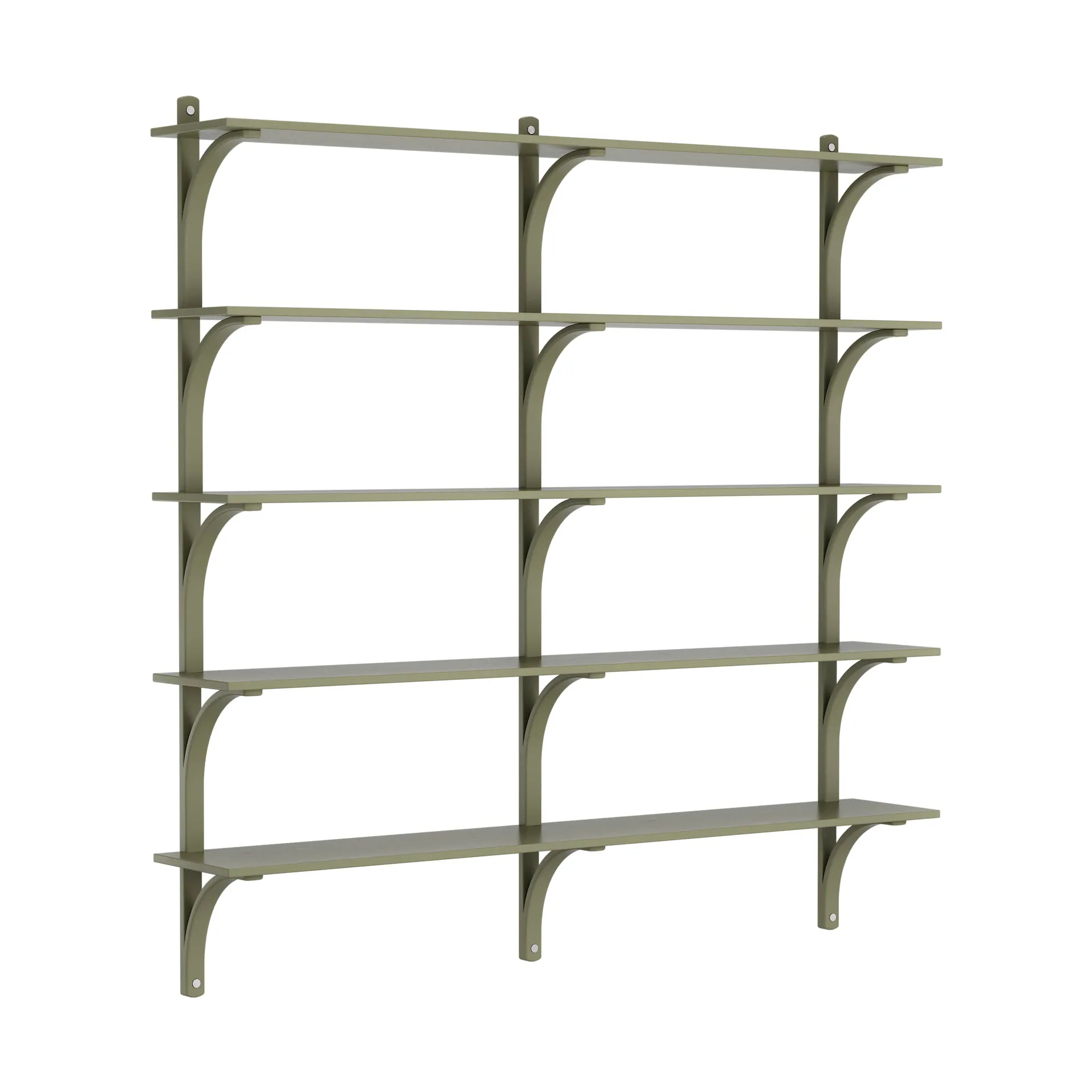 Levi hylla 5 hyllplan, Moss green-aluminium, 180 cm Swedese