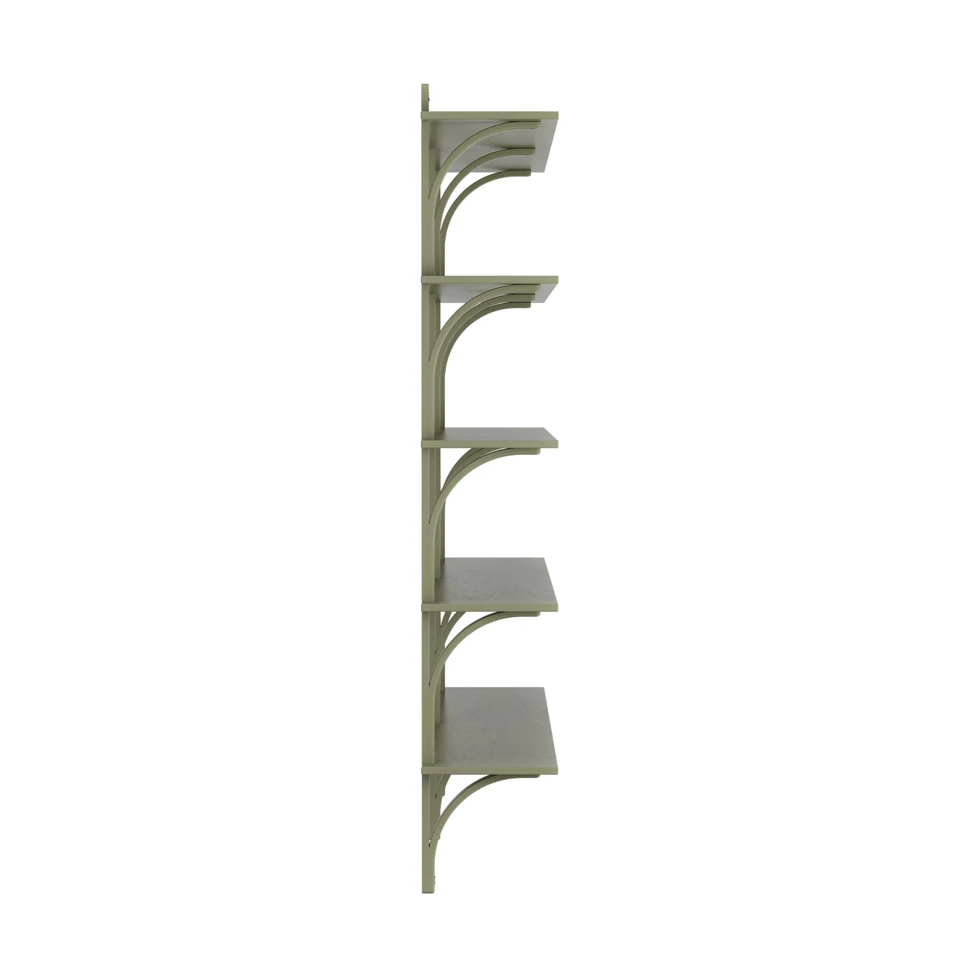 Levi hylla 5 hyllplan, Moss green-aluminium, 180 cm Swedese