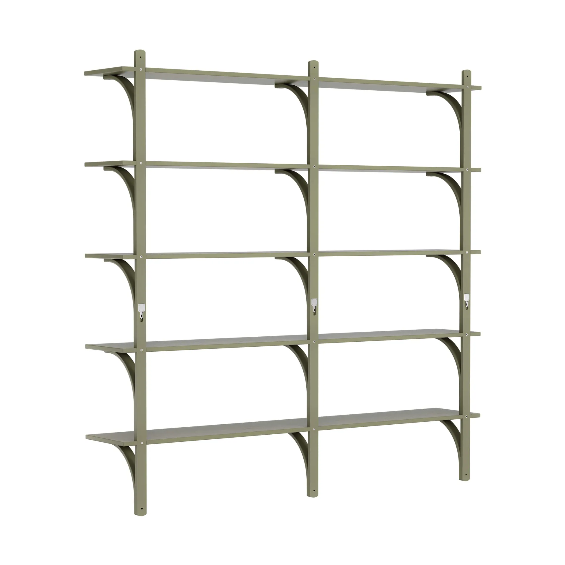 Levi hylla 5 hyllplan, Moss green-aluminium, 180 cm Swedese