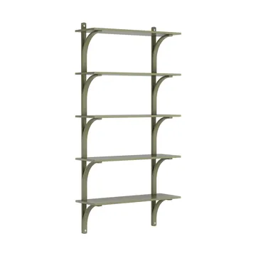 Levi hylla 5 hyllplan - Moss green-aluminium, 90 cm - Swedese