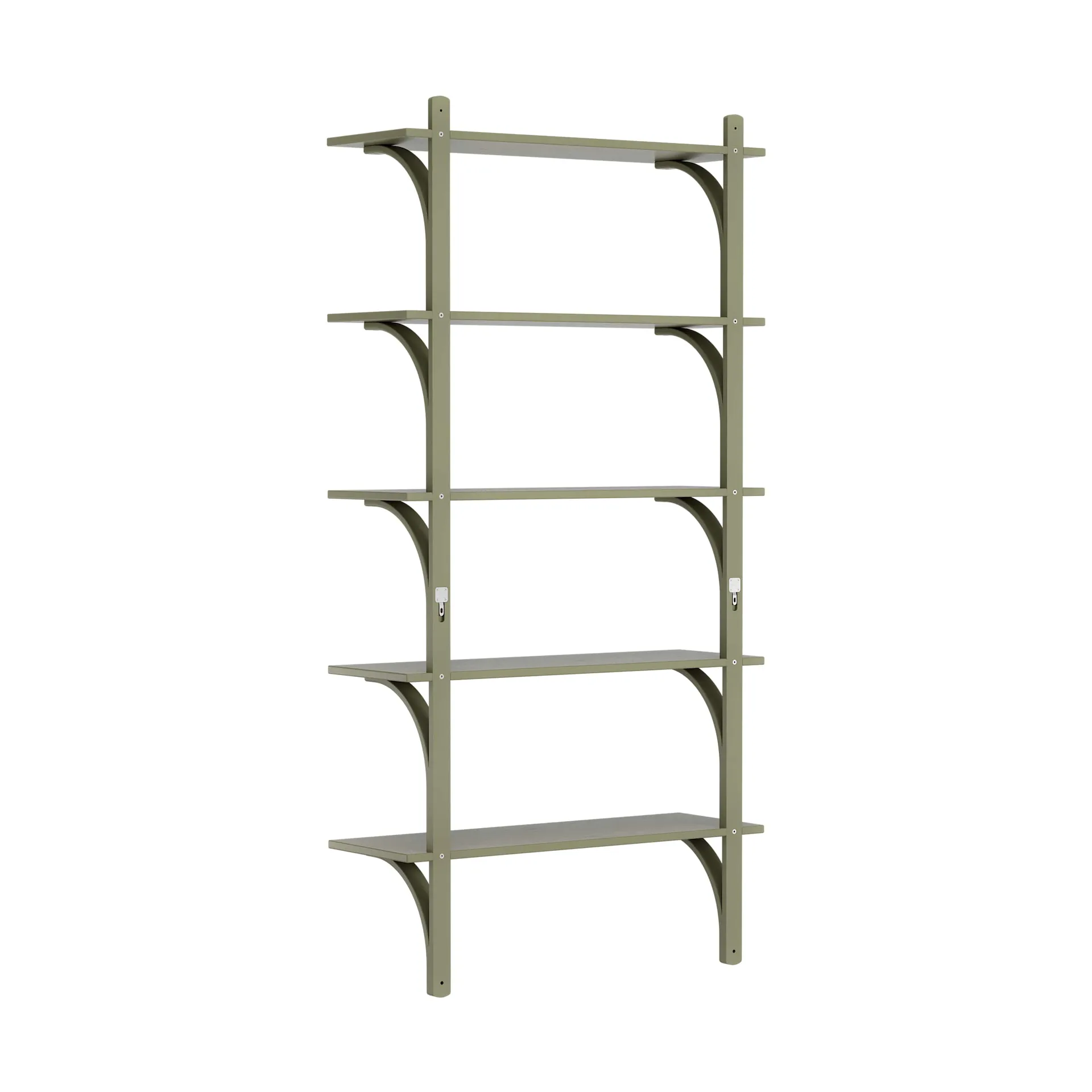 Levi hylla 5 hyllplan, Moss green-aluminium, 90 cm Swedese
