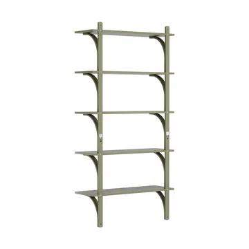 Levi hylla 5 hyllplan - Moss green-aluminium, 90 cm - Swedese