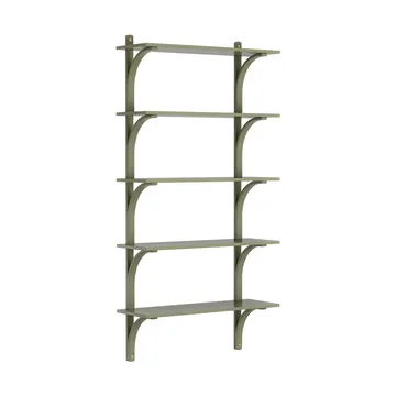 Levi hylla 5 hyllplan - Moss green-mässing, 90 cm - Swedese