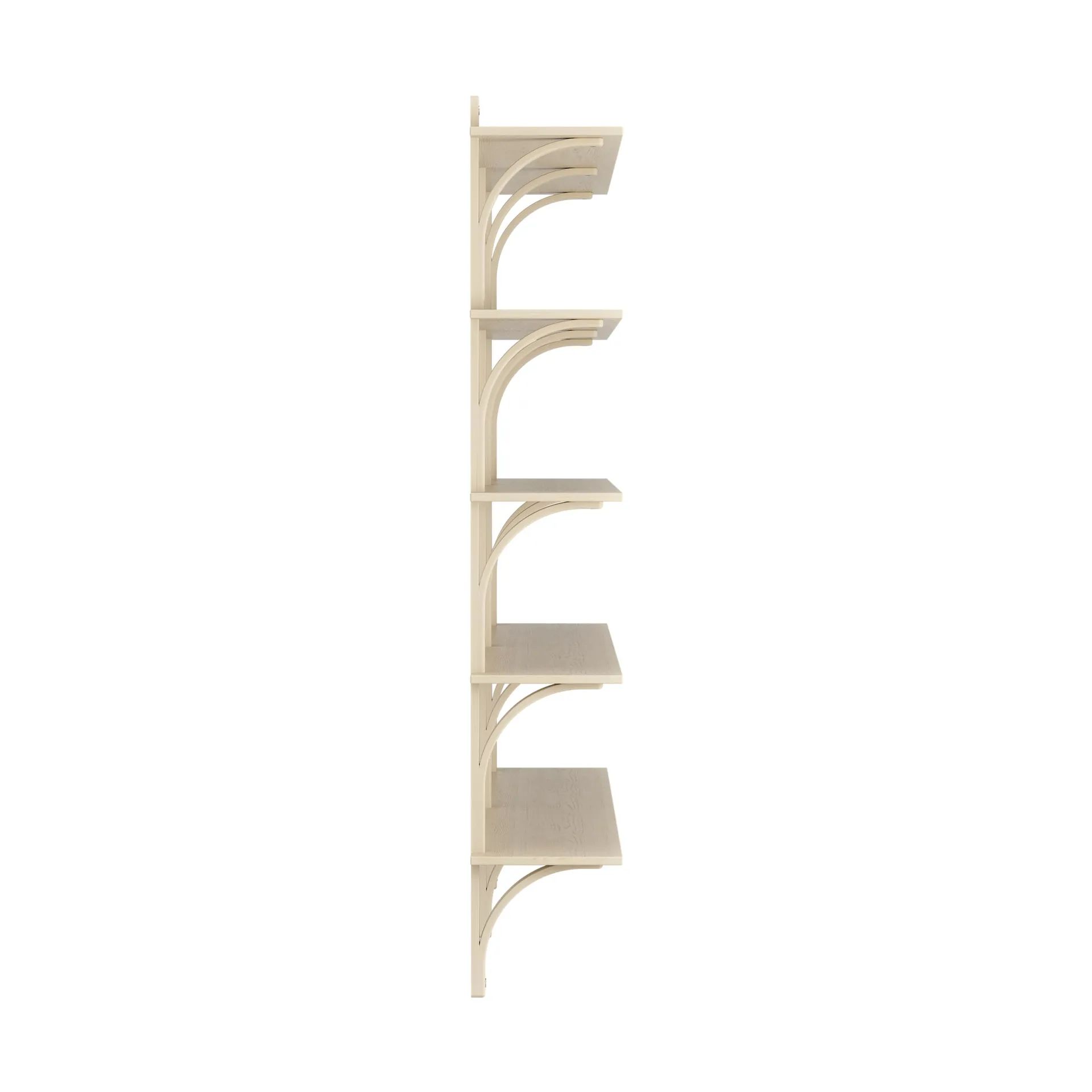 Levi hylla 5 hyllplan, Naturlackerad ask-aluminium, 180 cm Swedese
