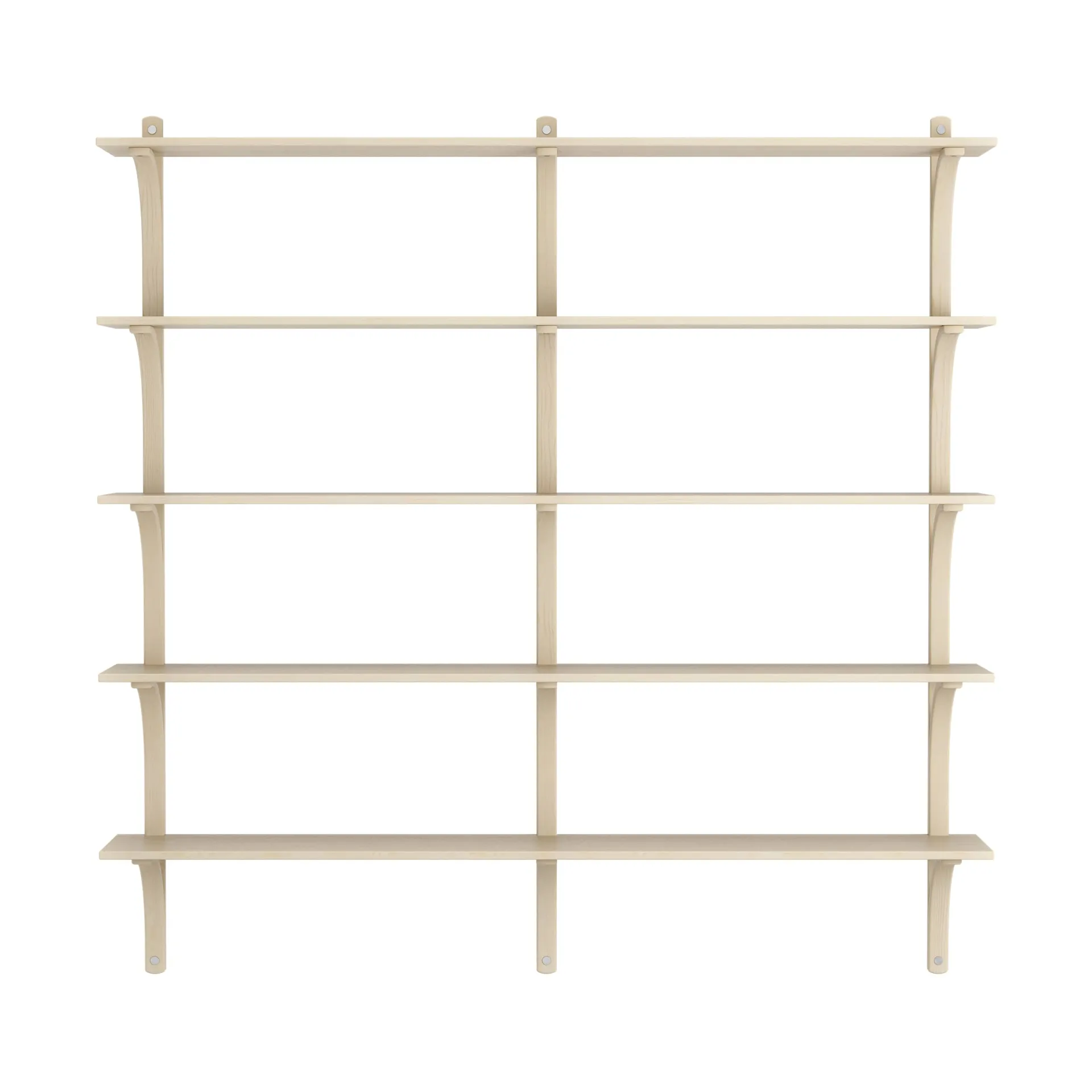 Levi hylla 5 hyllplan, Naturlackerad ask-aluminium, 180 cm Swedese