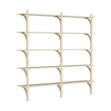 Levi hylla 5 hyllplan - Naturlackerad ask-aluminium, 180 cm - Swedese