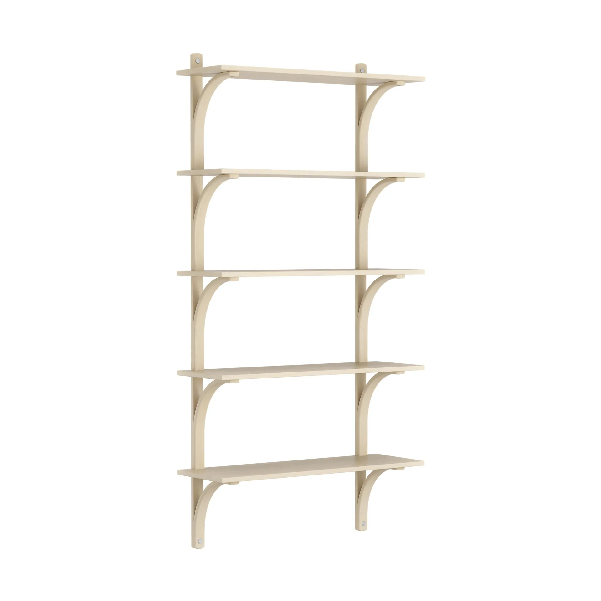 Levi hylla 5 hyllplan, Naturlackerad ask-aluminium, 90 cm Swedese