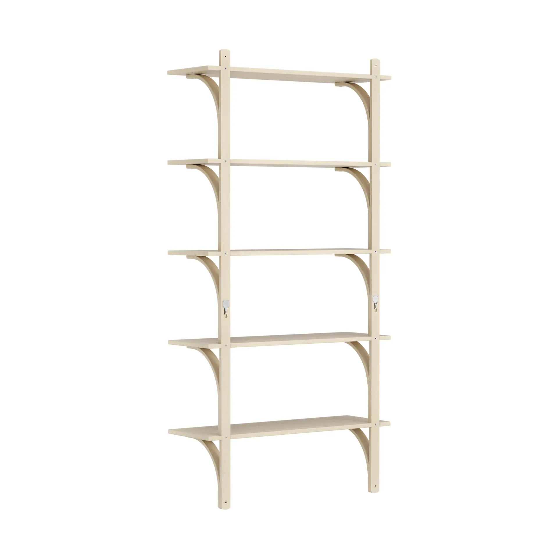 Levi hylla 5 hyllplan, Naturlackerad ask-aluminium, 90 cm Swedese