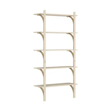 Levi hylla 5 hyllplan - Naturlackerad ask-aluminium, 90 cm - Swedese