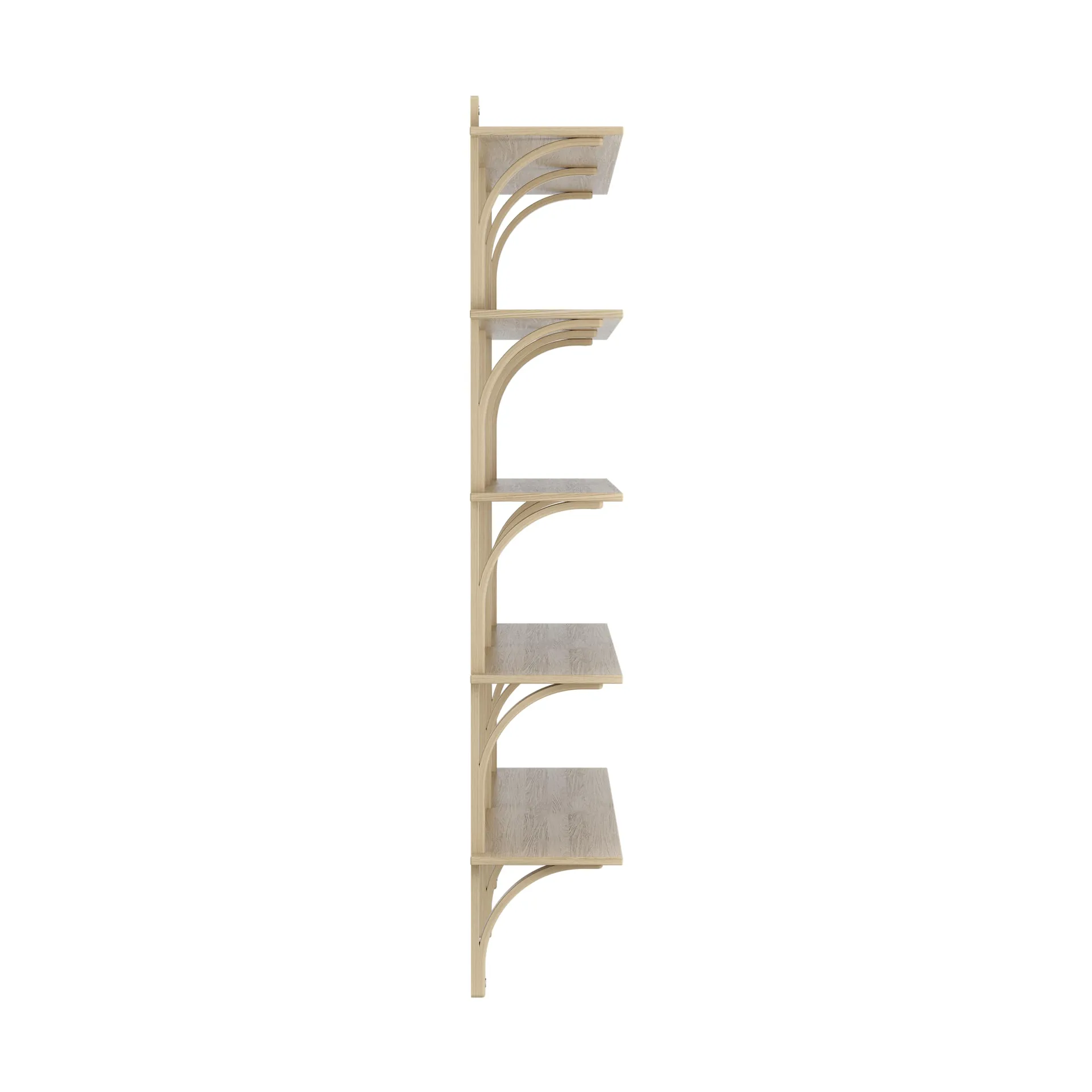 Levi hylla 5 hyllplan, Naturlackerad ek-aluminium, 180 cm Swedese