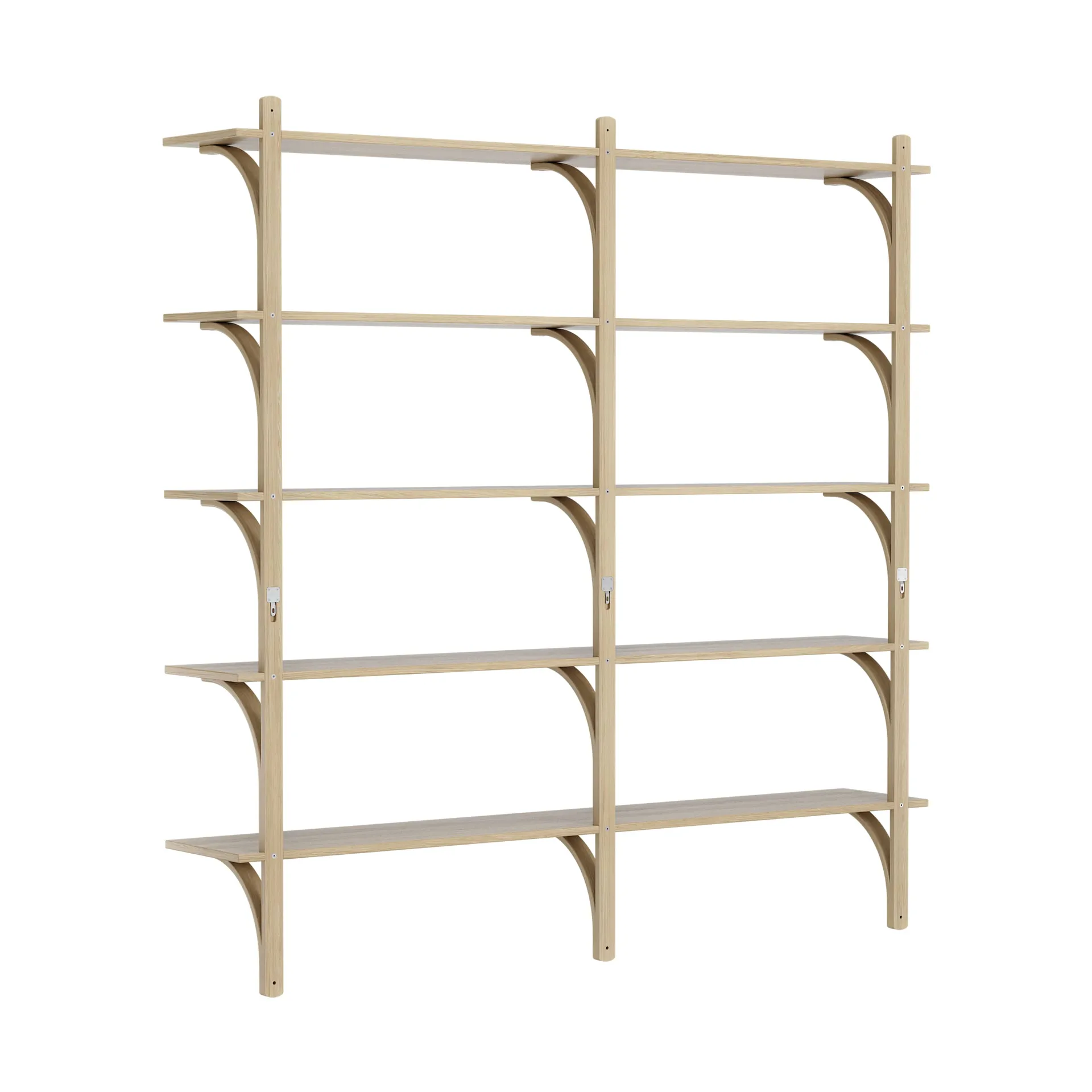 Levi hylla 5 hyllplan, Naturlackerad ek-aluminium, 180 cm Swedese