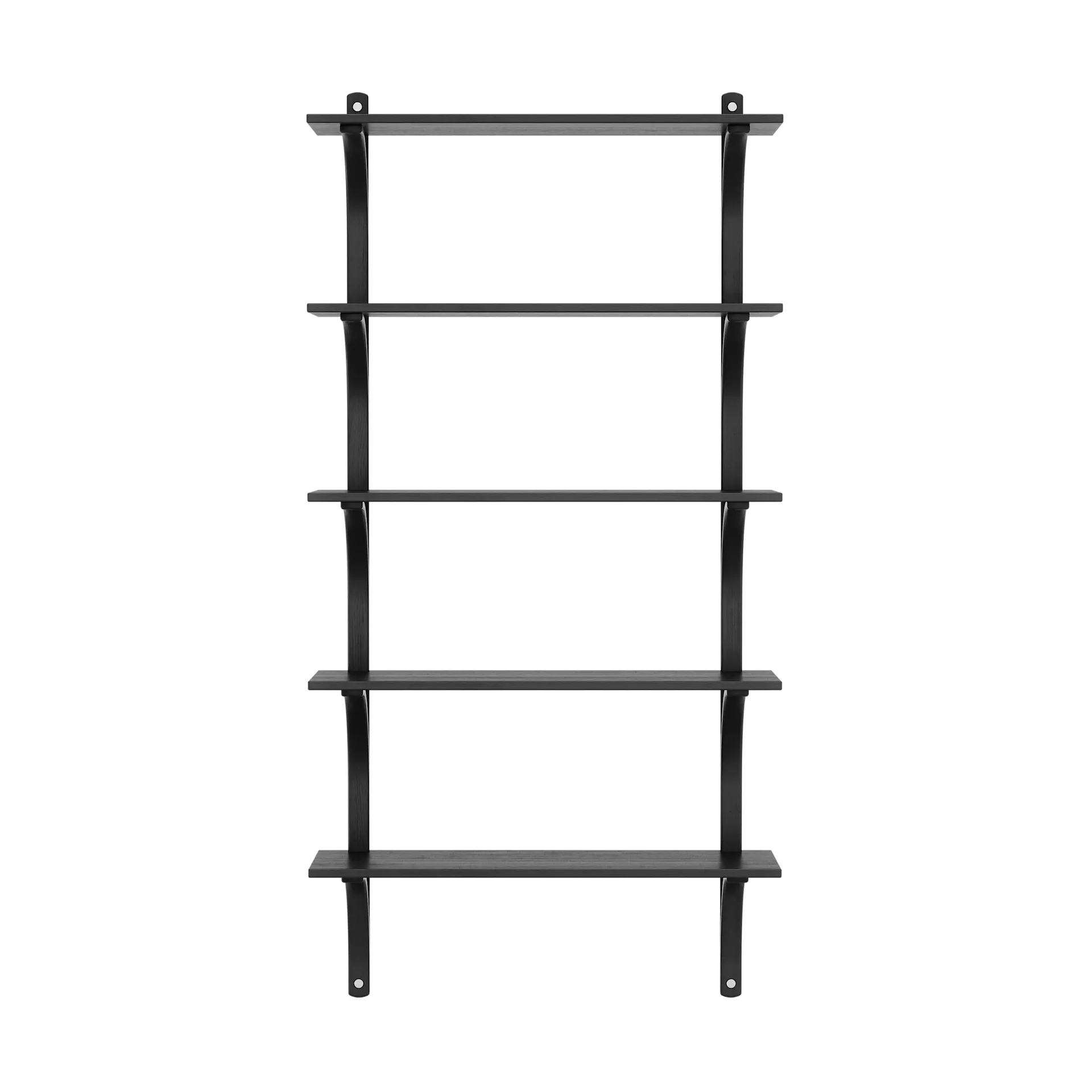 Levi hylla 5 hyllplan, Svartlaserad ask-aluminium, 90 cm Swedese