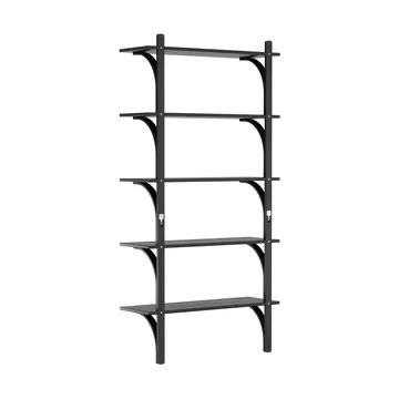 Levi hylla 5 hyllplan - Svartlaserad ask-aluminium, 90 cm - Swedese