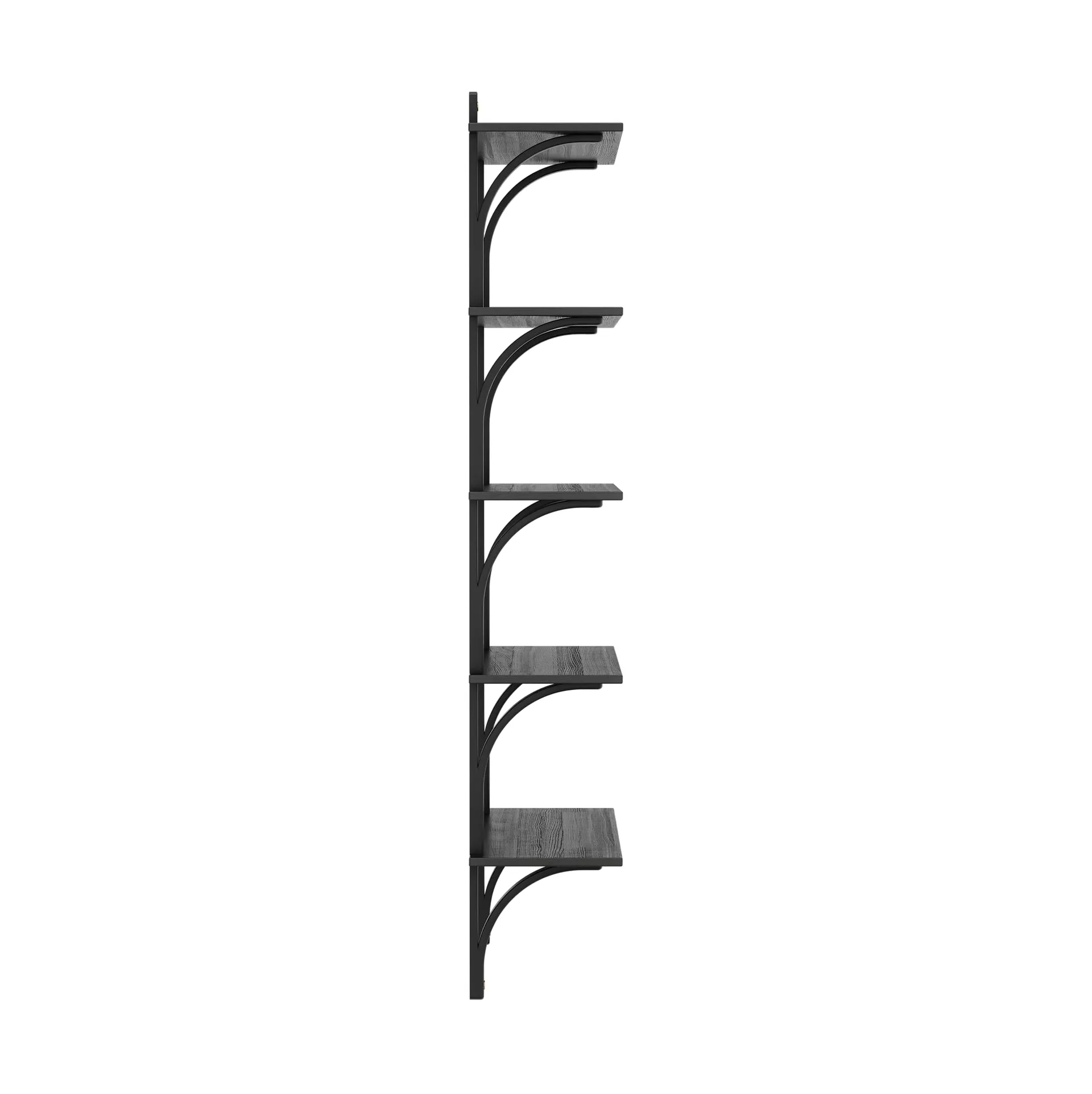 Levi hylla 5 hyllplan, Svartlaserad ask-mässing, 90 cm Swedese