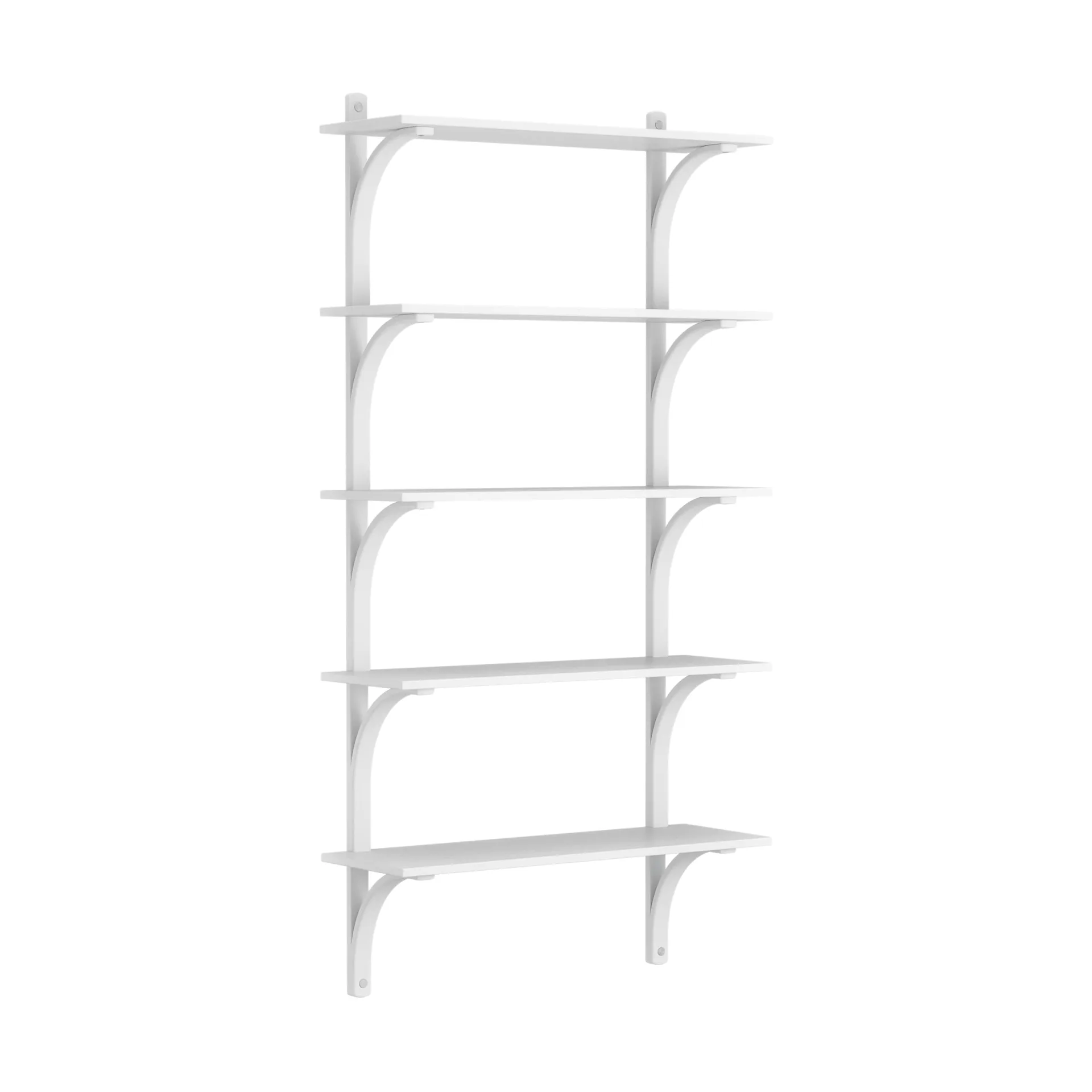 Levi hylla 5 hyllplan, Vitlaserad ask-aluminium, 90 cm Swedese