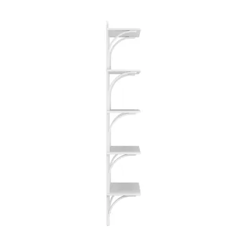 Levi hylla 5 hyllplan - Vitlaserad ask-aluminium, 90 cm - Swedese