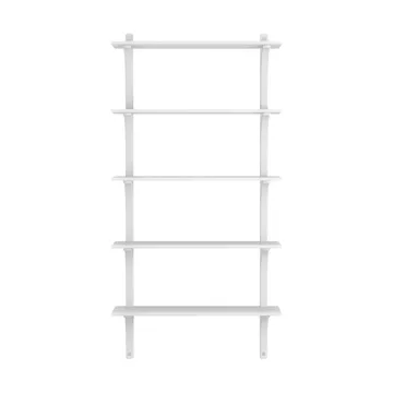 Levi hylla 5 hyllplan - Vitlaserad ask-aluminium, 90 cm - Swedese