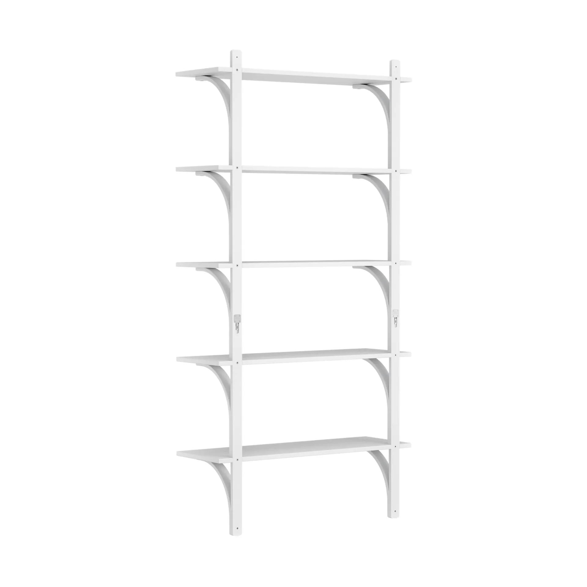 Levi hylla 5 hyllplan, Vitlaserad ask-aluminium, 90 cm Swedese