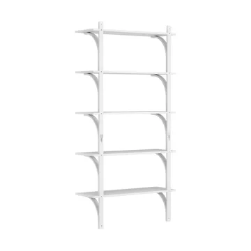 Levi hylla 5 hyllplan - Vitlaserad ask-aluminium, 90 cm - Swedese
