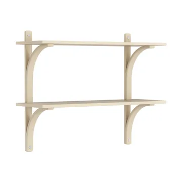 Levi hylla - Lackad ask-rostfritt stål, 2 hyllplan, 90 cm - Swedese