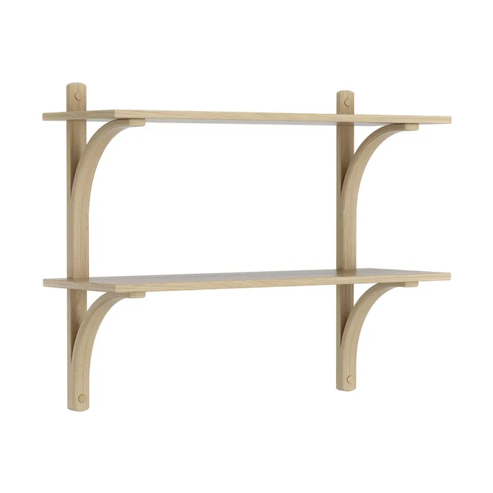 Levi hylla - Lackad ek-mässing, 2 hyllplan, 90 cm - Swedese