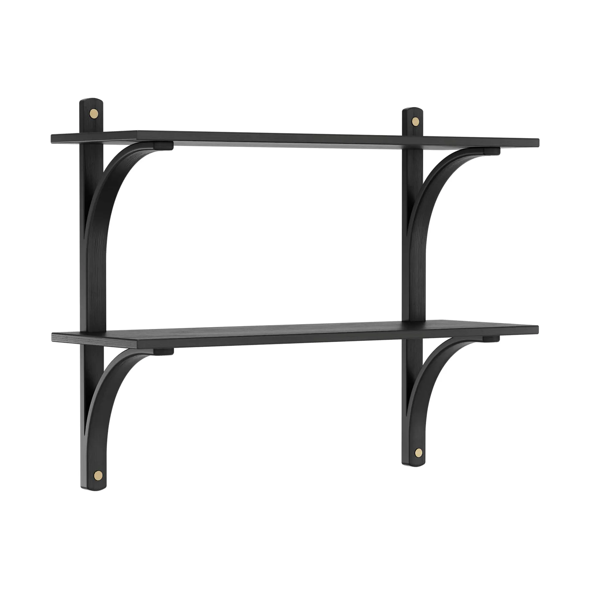 Levi hylla, Svart ask-mässing, 2 hyllplan, 90 cm Swedese