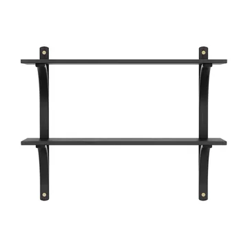 Levi hylla - Svart ask-mässing, 2 hyllplan, 90 cm - Swedese