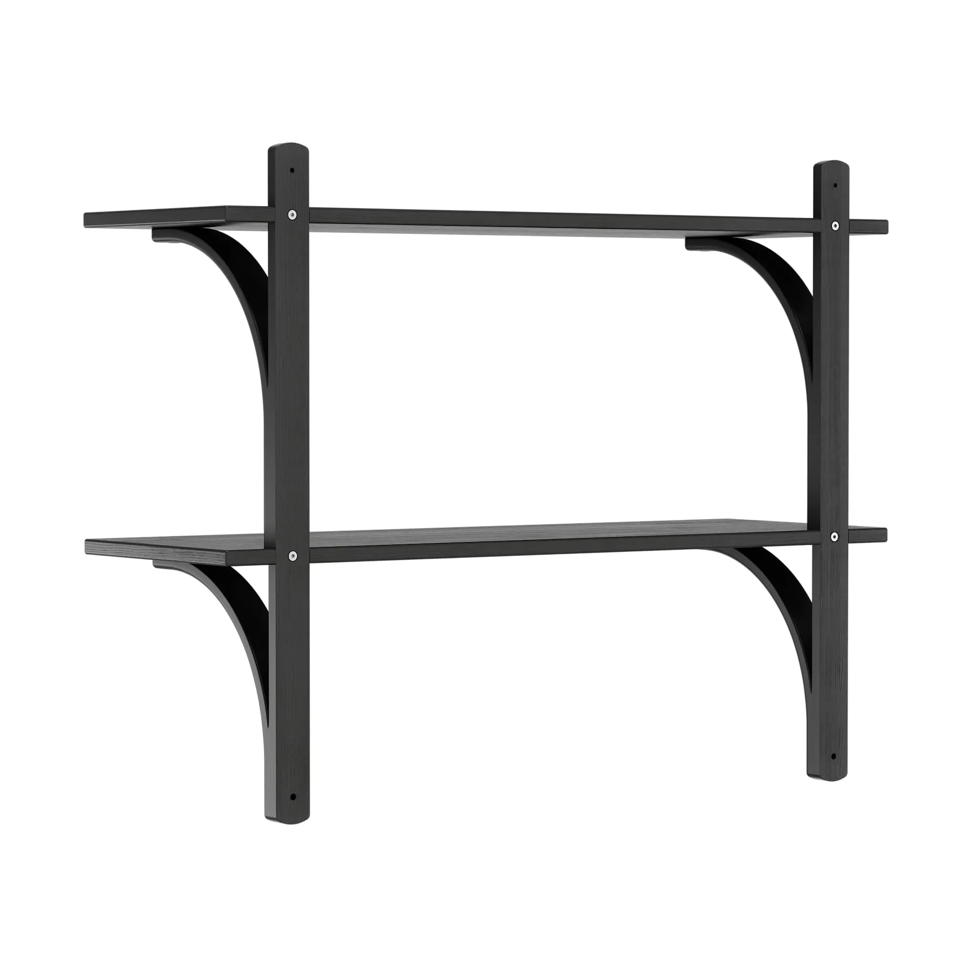 Levi hylla, Svart ask-mässing, 2 hyllplan, 90 cm Swedese