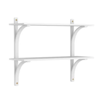 Levi hylla - Vit ask-mässing, 2 hyllplan, 90 cm - Swedese