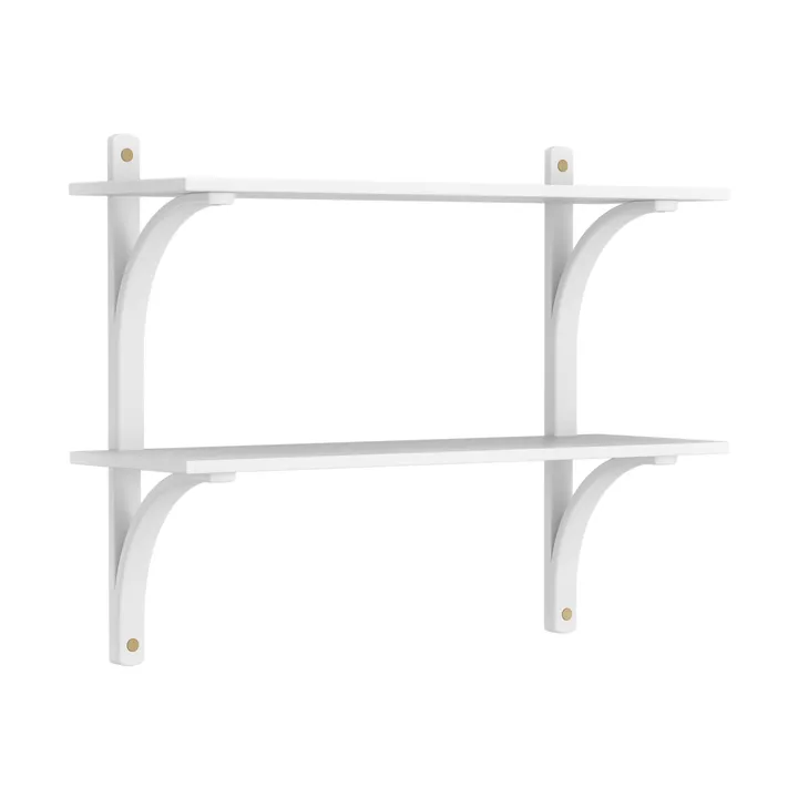 Levi hylla - Vit ask-mässing, 2 hyllplan, 90 cm - Swedese
