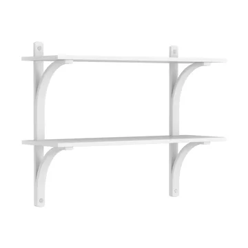 Levi hylla - Vit ask-rostfritt stål, 2 hyllplan, 90 cm - Swedese