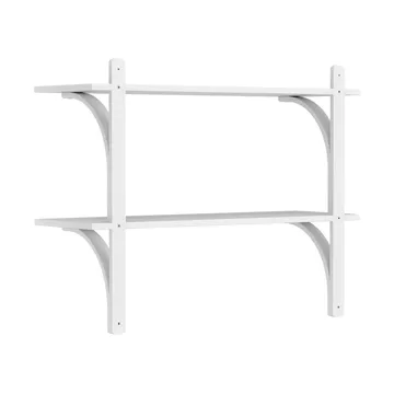 Levi hylla - Vit ask-rostfritt stål, 2 hyllplan, 90 cm - Swedese