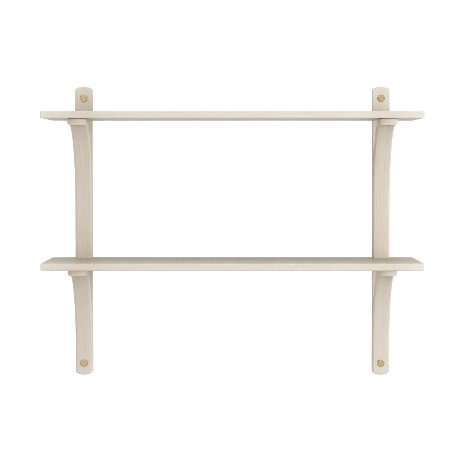 Levi hylla, Vitpig. ask-mässing, 2 hyllplan, 90 cm Swedese