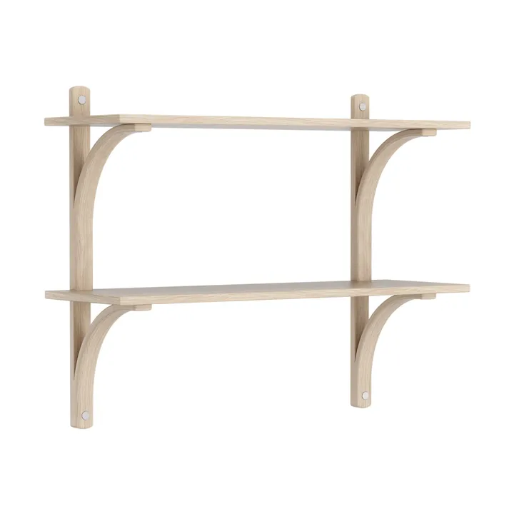 Levi hylla - Vitpig. ek-rostfritt stål, 2 hyllplan, 90 cm - Swedese