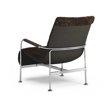 Serpentine fåtölj - Fårskinn Espresso-krom-Tärnsjö Tobacco - Swedese
