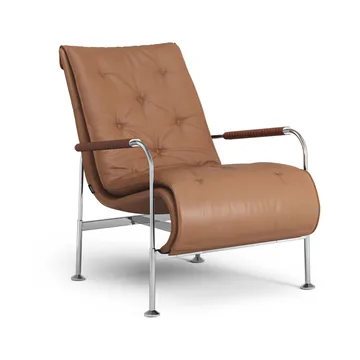 Serpentine fåtölj - Läder Elmo Soft ljusbrun-krom-tärnsjö Cognac - Swedese