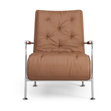 Serpentine fåtölj - Läder Elmo Soft ljusbrun-krom-tärnsjö Cognac - Swedese